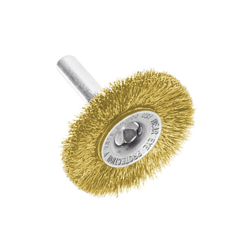 Brass Steel Wire Wheel Polishing Deburring Paint Rust Removal Brush with 6mm Spindle