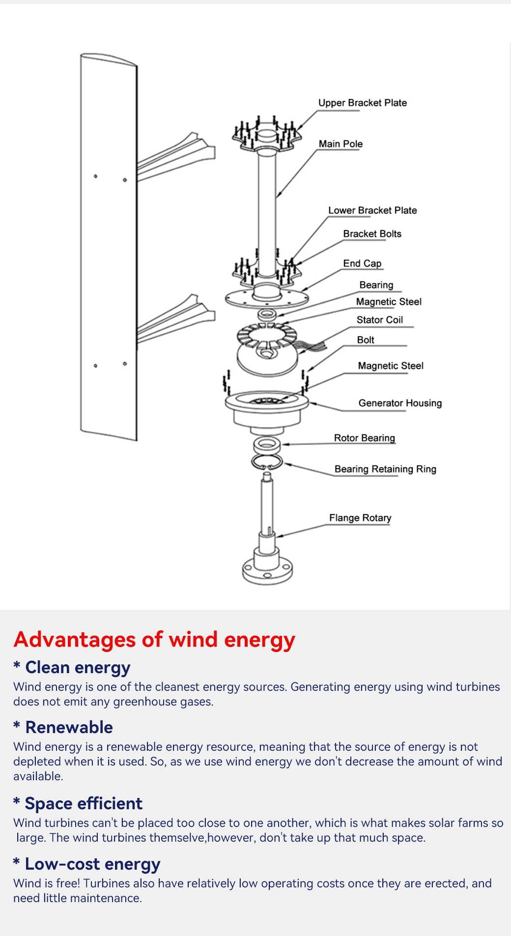 Wind Power 20000W 10kw Vertical Axis Wind Turbine Generator Reliably and Quietly