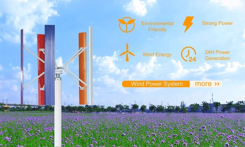 Hot Sale 5kw Vertical Axis Wind Turbine Generator 96V 120V 220V Wind Solar Hybrid Power System Wind Power Generation System